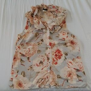J. Crew floral blouse ruffles size 8